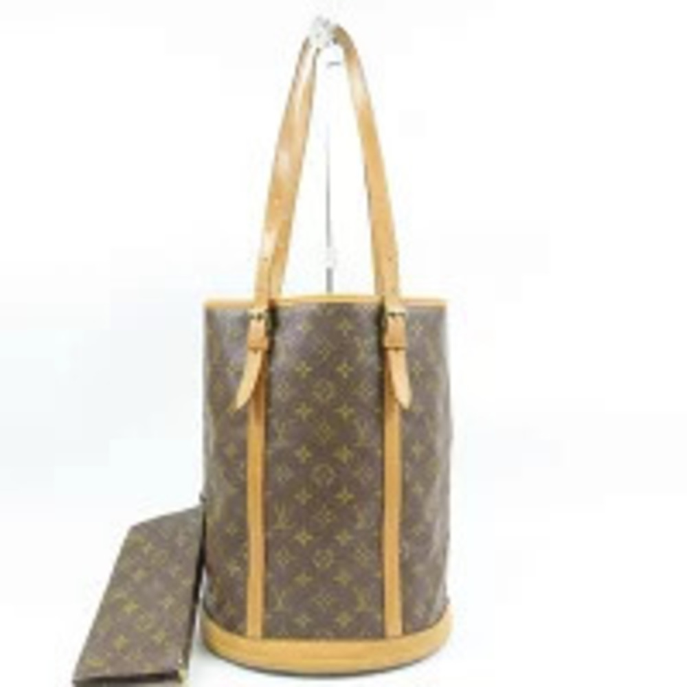 Louis Vuitton Clutch Shoulder Brown Monogram Bucket Tote Bag Brown
